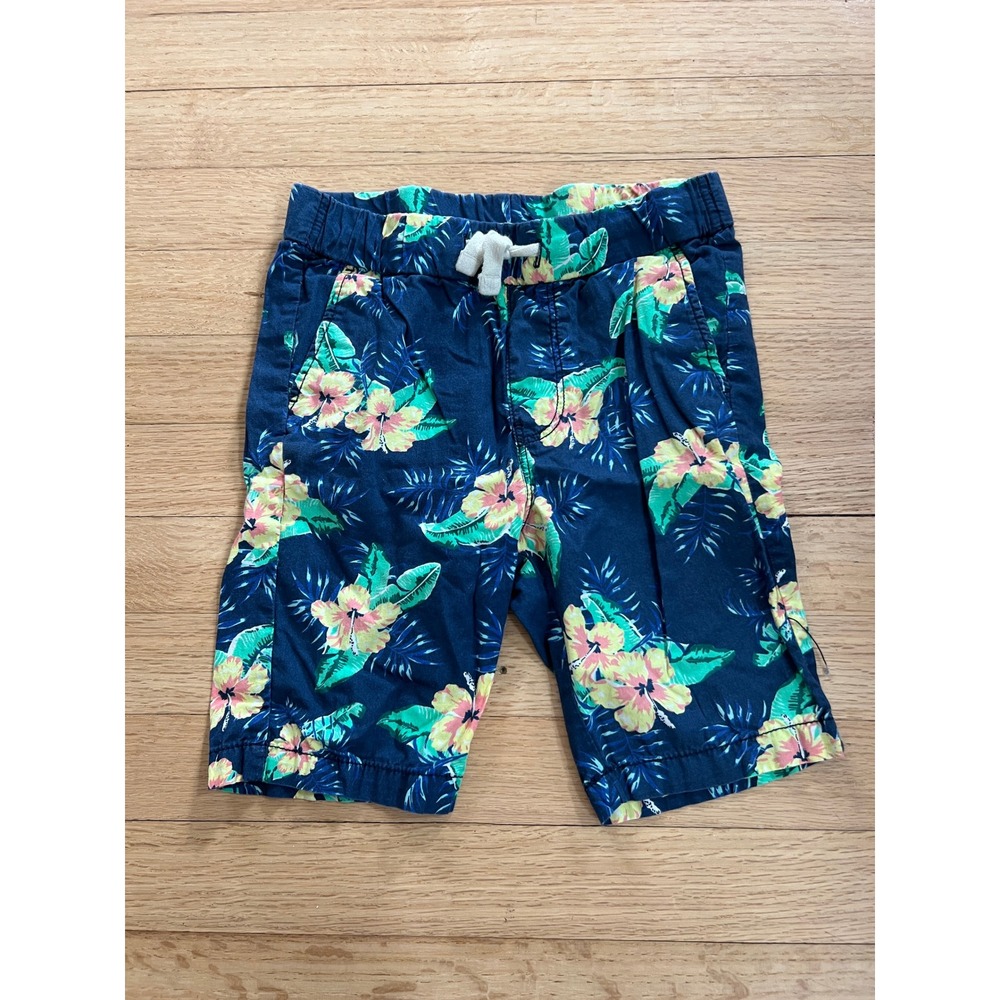 H&M Floral Shorts Boys 5-6Y Navy Blue